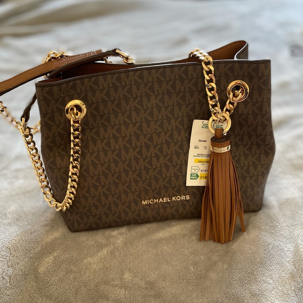 Michael Kors Jet Set Chain Brown Messenger Bag (NWT)